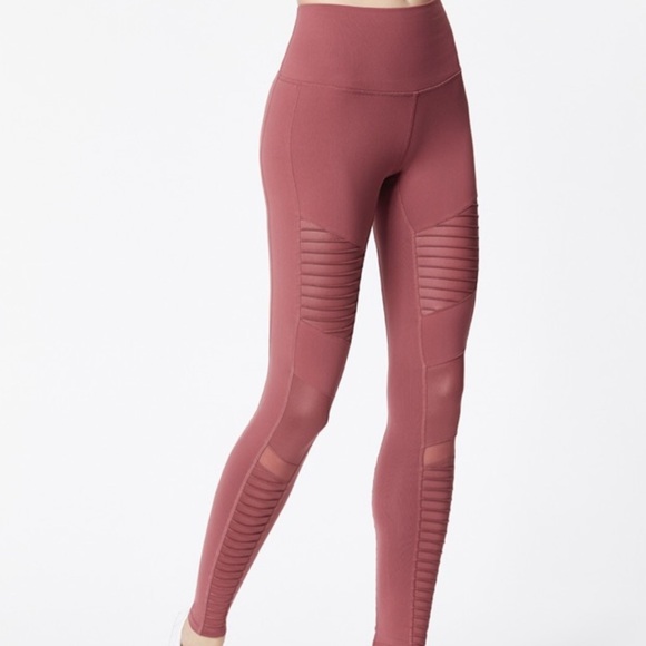 ALO Yoga Pants - Alo Yoga Leggings Womens Small Blush Pink Ultimate Mesh High Waist Moto